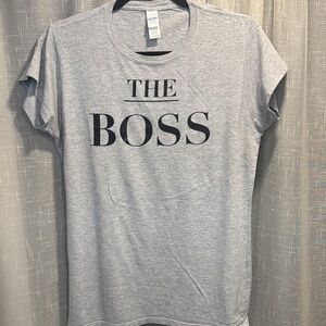 Gray 'THE BOSS' Short Sleeve Tee  size XL